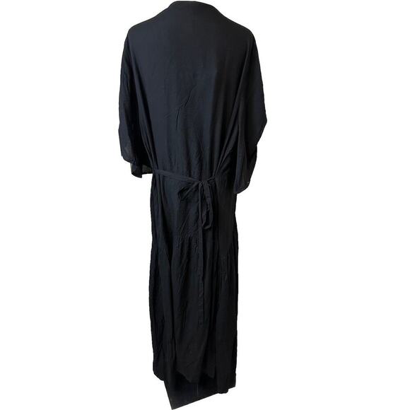 NWT Avenue Women Val Dress Short Button Tab Flutter Sleeve Size 22/24 Black - Picture 2 of 16